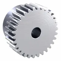 Spur Gear: Module m 1.5, 30 Teeth, 10 mm Bore Dia, Stainless Steel, 20° Pressure Angle, Plain Bore (MPN SUS1.5-30)