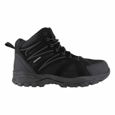 KNAPP Hiker Shoe: Men's, Size 8 1/2, W, Black, Composite Toe Cap - Hiker-Style Safety-Toe Work Boots & Shoes