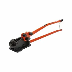 Steel combination tool for cutting and bending rebar up to 5/8 inch diameter. Supports 90° and 180° bend angles. Used in concrete reinforcement and construction for forming rebar cages, stakes, and structural ties.