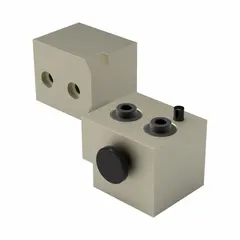 Quick-change base and adapter for parallel gripper systems, nominal size 125. Enables rapid jaw swapping in robotic workcells and assembly lines to reduce changeover time.