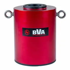 Lightweight hollow ram with 100 ton nominal capacity, 6 in nominal stroke length, and 3.50 in type. The hollow center allows a cable, rod, or bolt to pass through, making it suitable for pulling, pushing, or lifting applications in confined spaces.