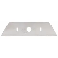 Straight-edge standard-tip replacement blades for utility knives. Each blade measures 2 27/32 in length, 11/16 in width, and 0.023 in thickness. Supplied in a 10-pack. Suitable for cutting cardboard, plastic strapping, drywall, and other sheet materials.