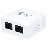 MONOPRICE Surface Mount Box: Keystone, Keystone Wall Mount, 2 Ports, White, Wall Mount, 7093