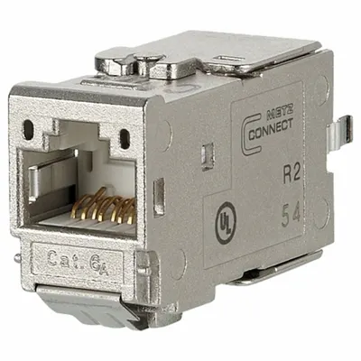 METZ CONNECT Module: Cat6A, Data/HDBaseT/Power, 8 Poles, Straight, Cable, Female Straight - Device-Side RJ45 Connectors & Couplers