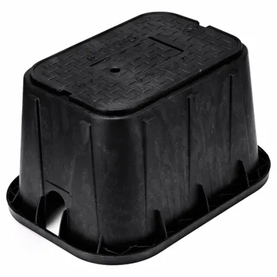 NDS Meter Box: Polyolefin, Rectangular, 12 in Overall Ht, 16 1/4 in Overall Wd - Valve & Meter Boxes
