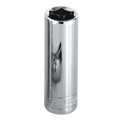 SK PROFESSIONAL TOOLS Socket: Metric, 1/4 in Drive Size, 15 mm Socket Size, 6-Point, Deep - 1/4" Drive Hand Sockets