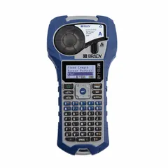 Portable label printer for laboratory identification tasks. Prints on M21 Series polypropylene labels (M21-750-7425 included). No wireless connectivity; 3/4" print width. Battery not included.