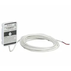 Surface-mount replacement sensor for WaterBug water detectors. Detects water on surfaces in commercial or industrial environments. Unsupervised (non-supervised) sensor with 15 ft cord, 0.88 in height, and 2 in depth. Compatible with WaterBug systems (MPN WB350).