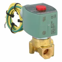 REDHAT Solenoid Valve: 2-Way, Normally Closed, 1/4 in Pipe Size, 12V DC, High Flow, Brass Body (MPN 8262H020LF 12/DC)