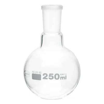 OEM APPROVED VENDOR Boiling Flask, 250 mL, Round, Colorless, 24/40 Stopper - Glass Boiling Flasks