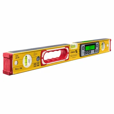 STABILA Digital Level: 1°– 90°, Includes Batteries, 0, ±0.10°, 24 in Overall Lg - Standard Digital Levels