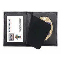 HEROS PRIDE Badge Holder: 2 3/4 in x 2 5/8 in, Black, Leather (MPN 9100-0002)