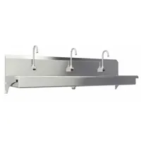 SANI-LAV Hands-Free Wash Station: 3 Stations, 5 in Bowl Dp, 65 in Bowl Lg, 16 1/2 in Bowl Wd, 16 ga (MPN 5A3A-0.5)