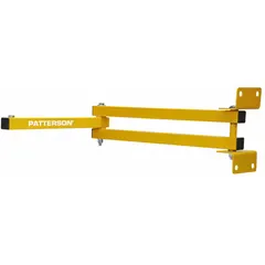 This steel mounting bracket from PATTERSON features a yellow finish and measures 42 3/16 inches in length by 10 3/8 inches in width. It is designed for supporting industrial equipment such as cooling fans or other machinery in manufacturing and processing environments.