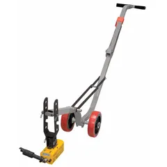 Collapsible dolly for removing heavy manhole covers. 900 lb capacity with adjustable features. Reduces physical strain during confined space entry preparation. Suitable for utility and maintenance tasks.