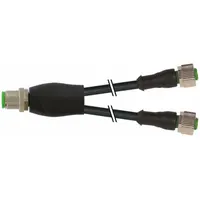 Cordset: M12 Male Straight X (2) M12 Female Straight, 4 Pins, Black, PVC, 1 m Cable Lg (MPN 7000-40701-6130100)