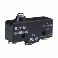 EATON Snap Action Switch: Plunger Actuator, SPDT, Screw Terminals (MPN E47BMS02)