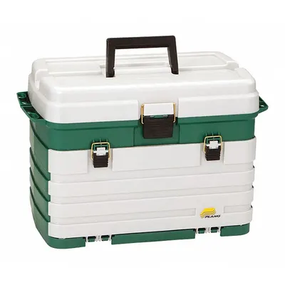 PLANO MOLDING Small Parts Storage System, 4-Drawer, Green/Silver, Plastic - Small Parts Compartmented-Box Systems