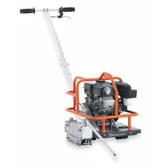 This dry, gasoline-powered 4-cycle walk-behind concrete saw uses a 6 1/2 in blade and cuts up to 1 1/2 in deep. It is started via pull-cord (recoil). Typical applications include cutting concrete, asphalt, and masonry in construction, roadwork, and demolition.