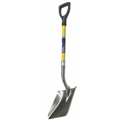 ABILITY ONE Square Point Shovel: Square Point, Steel, #2 Blade Size, 9 1/2 in Blade Wd - AbilityOne Scoop Shovels