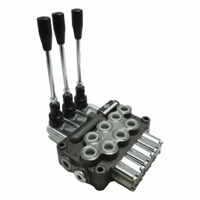 HYDRO CUSTOM Hydraulic Directional Control Valve: Four-Way / Three Positions - Manual Spool Monoblock Valves