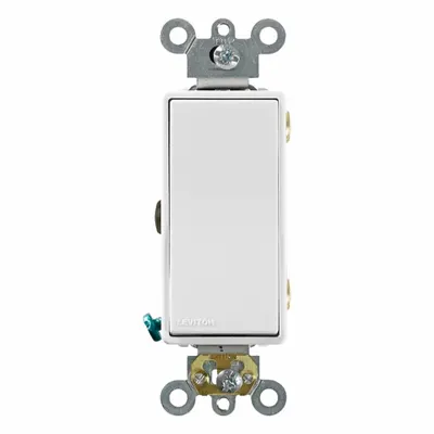 LEVITON Wall Switch: Rocker Switch, 3-Way, Maintained, White, 120/277V AC - Rocker Wall Switches