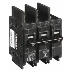 Bolt-on miniature circuit breaker for overcurrent protection in branch circuits. Rated 30 A, 240V AC, 3 poles, standard interrupting capacity. Suitable for use in panelboards in commercial and industrial electrical distribution systems.