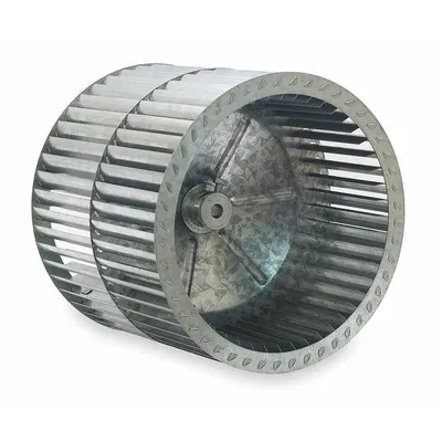 Dayton Blower Wheel: Forward-Curved, 11 in Dia, 10 5/8 in W, CW Hub End, Steel Wheel - Dual-Inlet Forward-Curved Blower Wheels