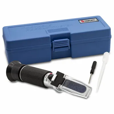 TRIPLETT Refractometer: Battery Acid Specific Gravity/Ethylene Glycol/Propylene Glycol, Auto - Analog Handheld Refractometers