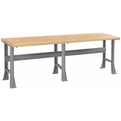 TENNSCO Workbench: Fixed Ht, Laminated Hardwood Butcher Block, 96 in x 36 in - Open-Base Workstations