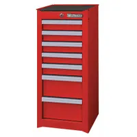 WESTWARD Side Cabinet: Red, 7 Drawers, Padlock, 15 1/2 in W x 18 1/16 in D x 33 13/16 in H
