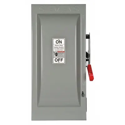 Siemens Safety Switch: Fusible, 100 A, Single Phase, 600V AC, Galvanized Steel - Fusible Safety Switches