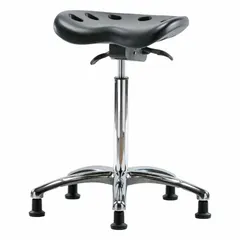 APPROVED VENDOR Polyurethane Lab Stool, Height Range 23 in to 33 1/2 in, Black