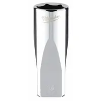 MILWAUKEE Deep Well Socket: Metric, 1/4 in Drive Size, 14 mm Socket Size, 6-Point, Deep, Chrome (MPN 45-34-9052)