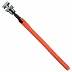 Manual rebar hickey for bending rebar up to 5/8 inch diameter. Round end design enables 180° bends. Used in concrete reinforcement and construction for on-site rebar bending without power tools.