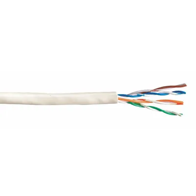 GENSPEED Category Cable: 1,000 ft Cable Lg, 23 AWG, Riser, White, PVC, Std, 7133801 - Category 6 Cable