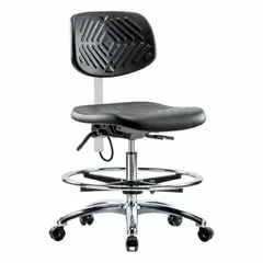 Polyurethane ESD & Cleanroom Chair, Armless, 20 1/4-28 in Height, 16x17 in Seat