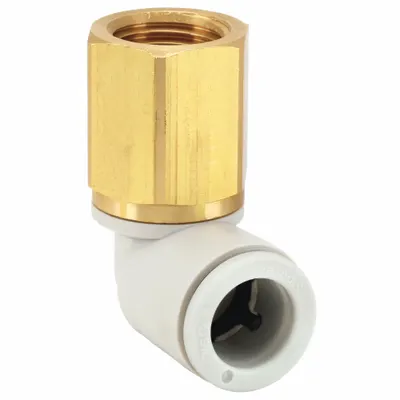 SMC KQ2LF12-04A Push-to-Connect x BSPT Elbow Fitting - Polybutylene & Brass Tube Fittings