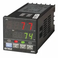 EXTECH Temperature Controller: Extech, 1/16 DIN Size, Thermocouple and RTD, 90 to 264 VAC/50/60 Hz (MPN 48VFL13)