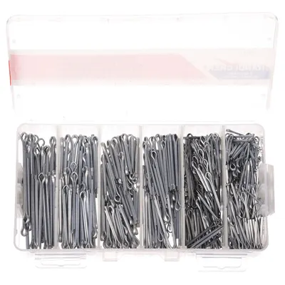 ITW BEE LEITZKE Pin Assortment,550 pcs,7 Sizes: Bridge, Inch, Steel, 1008, Zinc Plated - Cotter Pin Assortments