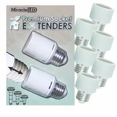 E26 lampholder extender in white porcelain finish. Rated for 100W. Stackable design allows increased socket height in lighting installations.