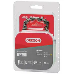 Replacement chainsaw chain for 18-inch compatible bar lengths. Features 3/8-inch pitch, 0.05-inch gauge, 62 drive links, and 5/32-inch file size. Suitable for cutting wood in general felling, limbing, and bucking tasks.