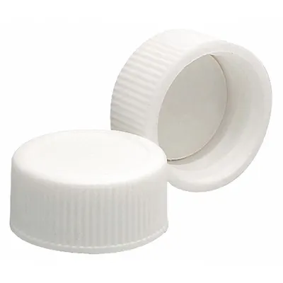 WHEATON Cap: 24 mm Dia, White, Polypropylene, 20-410 mm Screw Closure Size, 200 Closures Included - Screw On Caps