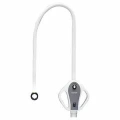 Clamp-mount tabletop medical light delivering 20,000 Lux at 16 inches with 5200K color temperature and 90 CRI. Operates on 100 to 240V AC, consumes 6 W. Suitable for clinical examinations and minor procedures in medical settings.
