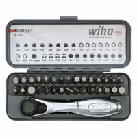 WIHA Socket Bit Sets: 26 - 50 Pieces, 1/4 in Drive Size, 32 Pieces, 4 1/4 in Overall Lg, GoBox (MPN 74984)
