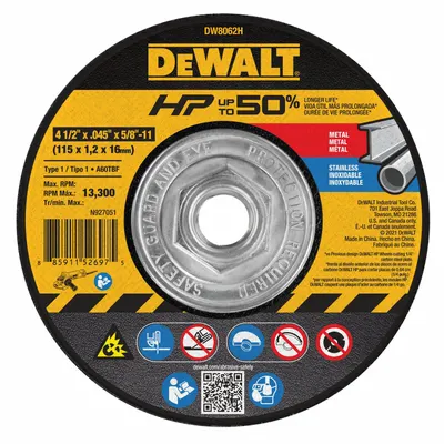 DEWALT DW8062H General Purpose Cut-Off Wheel - General Purpose Cut-Off Wheels for Carbon & Stainless Steel