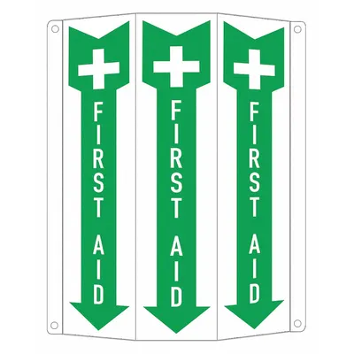 LYLE LCTB-0019-RA_2.67x12 Tri-Bend Projection First Aid Sign - Tri-Bend Projection First Aid Signs