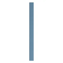 This pilaster is a structural support column for commercial bathroom partitions. It features a polymer inner core with a blue pebble finish. Dimensions: 82 inches height, 6 inches width, 1 inch thickness.