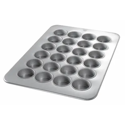 CHICAGO METALLIC 24-Slot Muffin Pan, Aluminized Steel, Silver, 17 7/8 in Wide - Cupcake & Muffin Pans