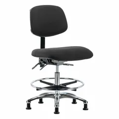 ESD Task Chair: Fabric, Armless, 18-1/2 in Seat Width, 17 in Seat Depth, 21-1/2 to 29 in Height Range